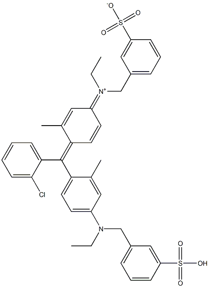 N-[4-[(2-Chlorophenyl)[4-[ethyl[(3-sulfophenyl)methyl]amino]-2-methylphenyl]methylene]-3-methyl-2,5-cyclohexadien-1-ylidene]-N-ethyl-3-sulfonatobenzenemethanaminium Struktur