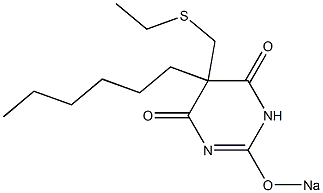 5-(Ethylthiomethyl)-5-hexyl-2-sodiooxy-4,6(1H,5H)-pyrimidinedione Struktur