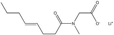 N-Methyl-N-(4-octenoyl)glycine lithium salt Struktur