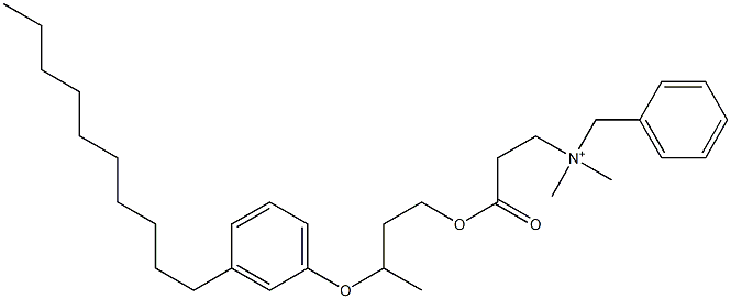 N,N-Dimethyl-N-benzyl-N-[2-[[3-(3-decylphenyloxy)butyl]oxycarbonyl]ethyl]aminium Struktur