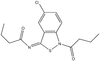 5-Chloro-1-butyryl-3(1H)-butyrylimino-2,1-benzisothiazole Struktur