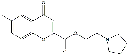 6-Methyl-4-oxo-4H-1-benzopyran-2-carboxylic acid [2-(pyrrolidin-1-yl)ethyl] ester Struktur