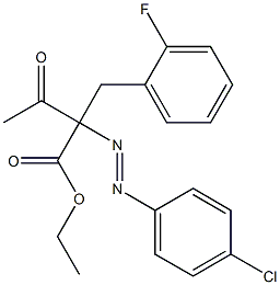 2-Acetyl-2-(p-chlorophenylazo)-3-(o-fluorophenyl)propionic acid ethyl ester Struktur