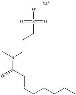 3-[N-(2-Octenoyl)-N-methylamino]-1-propanesulfonic acid sodium salt Struktur