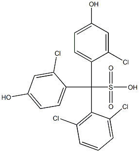 (2,6-Dichlorophenyl)bis(2-chloro-4-hydroxyphenyl)methanesulfonic acid Struktur