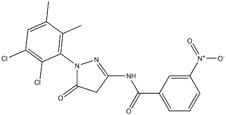 1-(2,3-Dichloro-5,6-dimethylphenyl)-3-(3-nitrobenzoylamino)-5(4H)-pyrazolone Struktur