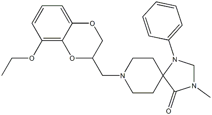 8-[(8-Ethoxy-2,3-dihydro-1,4-benzodioxin-2-yl)methyl]-3-methyl-1-phenyl-1,3,8-triazaspiro[4.5]decan-4-one Struktur