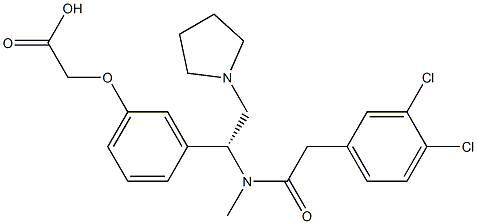 [3-[(R)-1-[[(3,4-Dichlorophenyl)acetyl]methylamino]-2-(1-pyrrolidinyl)ethyl]phenoxy]acetic acid Struktur