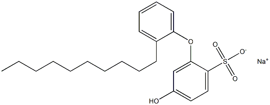 5-Hydroxy-2'-decyl[oxybisbenzene]-2-sulfonic acid sodium salt Struktur