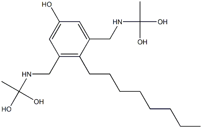 3,5-Bis[[(1,1-dihydroxyethyl)amino]methyl]-4-octylphenol Struktur