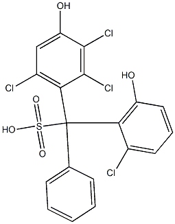 (2-Chloro-6-hydroxyphenyl)(2,3,6-trichloro-4-hydroxyphenyl)phenylmethanesulfonic acid Struktur