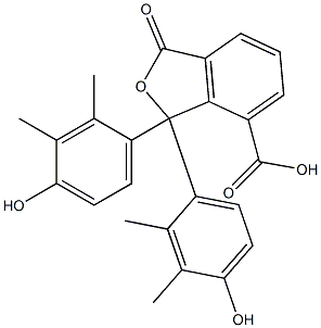 1,3-Dihydro-1,1-bis(4-hydroxy-2,3-dimethylphenyl)-3-oxoisobenzofuran-7-carboxylic acid Struktur