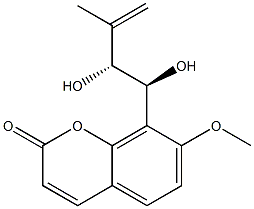 8-[(1S,2R)-1,2-Dihydroxy-3-methyl-3-butenyl]-7-methoxy-2H-1-benzopyran-2-one Struktur