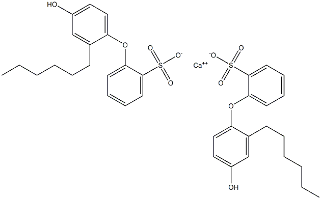 Bis(4'-hydroxy-2'-hexyl[oxybisbenzene]-2-sulfonic acid)calcium salt Struktur