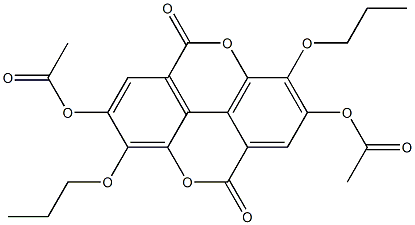 2,7-Diacetoxy-3,8-dipropoxy[1]benzopyrano[5,4,3-cde][1]benzopyran-5,10-dione Struktur