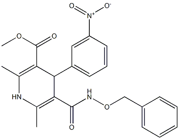 2,6-Dimethyl-4-(3-nitrophenyl)-5-[[(benzyloxy)amino]carbonyl]-1,4-dihydropyridine-3-carboxylic acid methyl ester Struktur