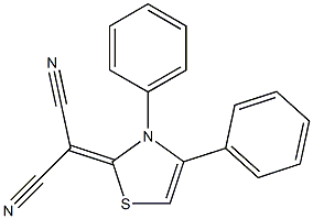 2-Cyano-2-[(3,4-diphenyl-2,3-dihydrothiazol)-2-ylidene]acetonitrile Struktur