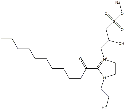 1-(2-Hydroxyethyl)-3-[2-hydroxy-3-(sodiooxysulfonyl)propyl]-2-(8-undecenoyl)-2-imidazoline-3-ium Struktur