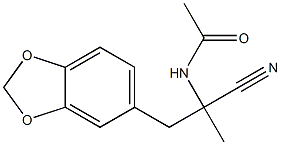 N-[1-Cyano-1-methyl-2-(1,3-benzodioxol-5-yl)ethyl]acetamide Struktur