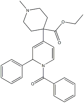 1-Methyl-4-[(1,2-dihydro-1-benzoyl-2-phenylpyridin)-4-yl]piperidine-4-carboxylic acid ethyl ester Struktur