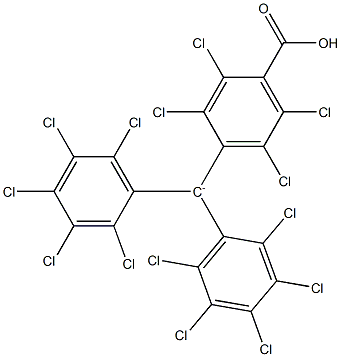 Bis(pentachlorophenyl)(4-carboxy-2,3,5,6-tetrachlorophenyl)methanide Struktur