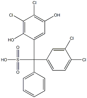 (3,4-Dichlorophenyl)(3,4-dichloro-2,5-dihydroxyphenyl)phenylmethanesulfonic acid Struktur