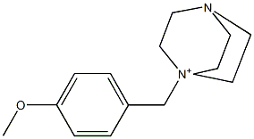 1-(4-Methoxybenzyl)-1-azonia-4-azabicyclo[2.2.2]octane Struktur