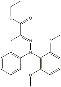 2-[2-(2,6-Dimethoxyphenyl)-2-phenylhydrazono]propanoic acid ethyl ester Struktur