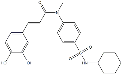 3,4-Dihydroxy-N-[4-[cyclohexylsulfamoyl]phenyl]-N-methyl-trans-cinnamamide Struktur