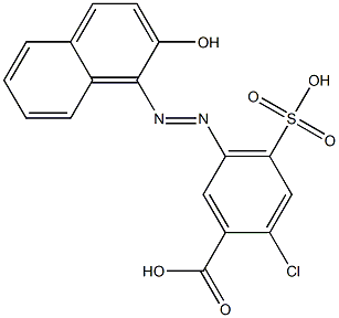 2-Chloro-5-(2-hydroxy-1-naphtylazo)-4-sulfobenzoic acid Struktur