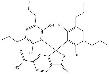 1,1-Bis(2-bromo-6-hydroxy-3,5-dipropylphenyl)-1,3-dihydro-3-oxoisobenzofuran-6-carboxylic acid Struktur