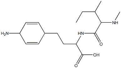 4-(4-Amino-2,5-cyclohexadienyl)-2-[2-(methylamino)-3-methylvalerylamino]butyric acid Struktur