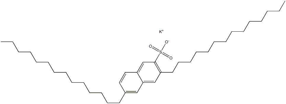 3,6-Ditetradecyl-2-naphthalenesulfonic acid potassium salt Struktur