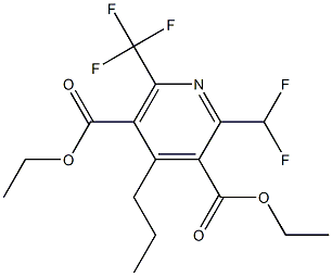 2-Difluoromethyl-6-(trifluoromethyl)-4-propylpyridine-3,5-dicarboxylic acid diethyl ester Struktur