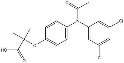 2-[4-(3,5-Dichlorophenylacetylamino)phenoxy]-2-methylpropionic acid Struktur