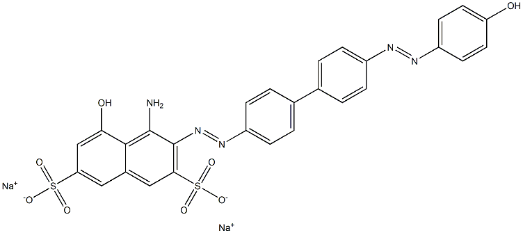 4-Amino-5-hydroxy-3-[[4'-[(4-hydroxyphenyl)azo]-1,1'-biphenyl-4-yl]azo]naphthalene-2,7-disulfonic acid disodium salt Struktur