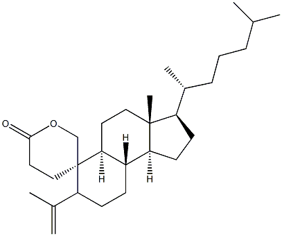 19-Hydroxy-4-methylene-4-methyl-3,4-secocholestan-3-oic acid lactone Struktur