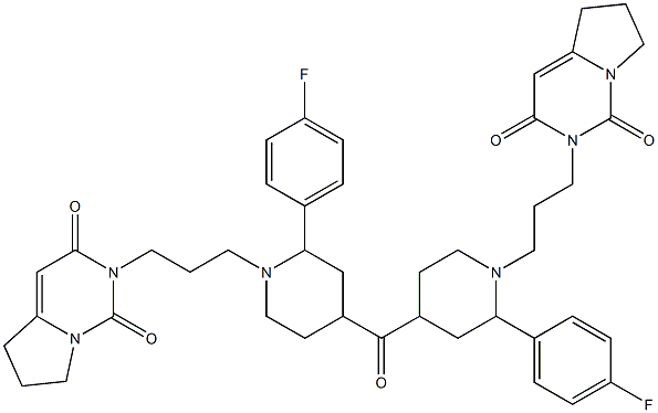 4-Fluorophenyl[1-[3-[(1,2,3,5,6,7-hexahydro-1,3-dioxopyrrolo[1,2-c]pyrimidin)-2-yl]propyl]piperidin-4-yl] ketone Struktur