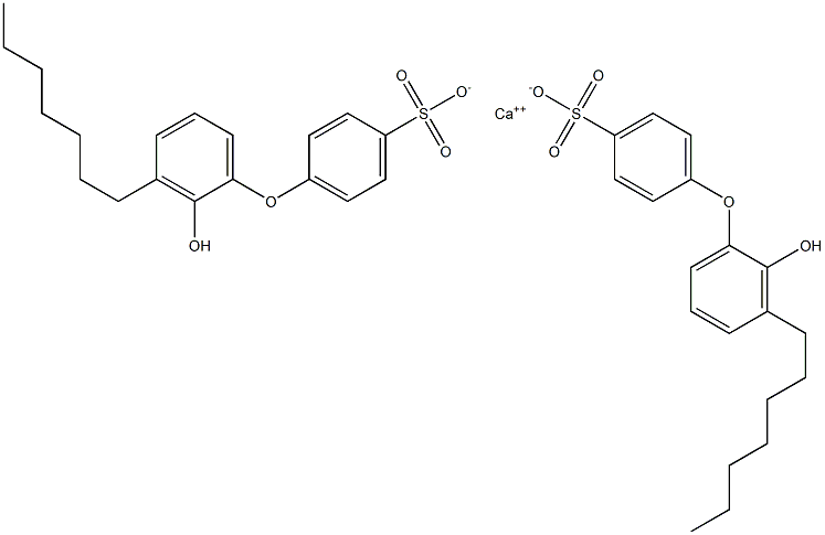 Bis(2'-hydroxy-3'-heptyl[oxybisbenzene]-4-sulfonic acid)calcium salt Struktur