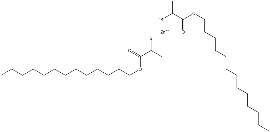 Zinc bis[1-(tridecyloxycarbonyl)ethanethiolate] Struktur