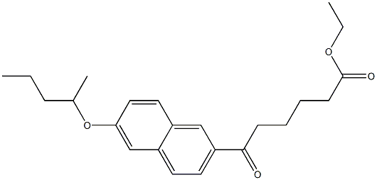 6-Oxo-6-[6-(1-methylbutoxy)-2-naphtyl]hexanoic acid ethyl ester Struktur