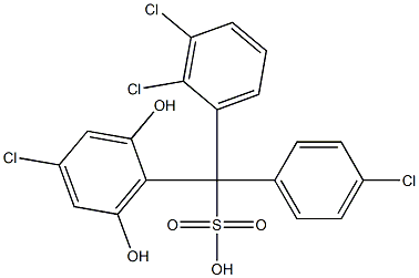 (4-Chlorophenyl)(2,3-dichlorophenyl)(4-chloro-2,6-dihydroxyphenyl)methanesulfonic acid Struktur