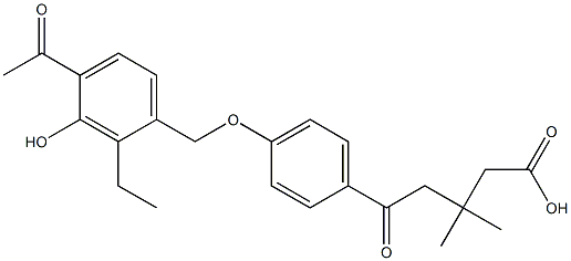 5-[4-(4-Acetyl-3-hydroxy-2-ethylbenzyloxy)phenyl]-5-oxo-3,3-dimethylpentanoic acid Struktur