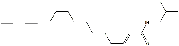 (2E,9Z)-N-Isobutyl-2,9-pentadecadiene-12,14-diynamide Struktur