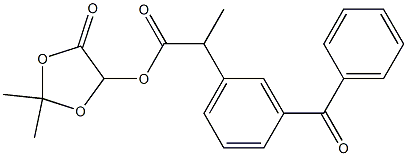 2-(3-Benzoylphenyl)propanoic acid 2,2-dimethyl-4-oxo-1,3-dioxolan-5-yl ester Struktur