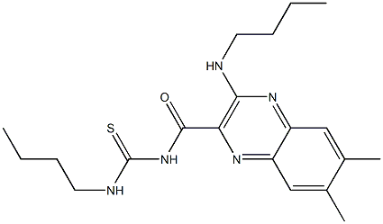 6,7-Dimethyl-3-(butylamino)-N-(N-butylthiocarbamoyl)quinoxaline-2-carboxamide Struktur