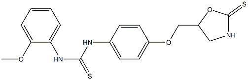 1-(o-Methoxyphenyl)-3-[p-[[(2-thioxo-5-oxazolidinyl)methyl]oxy]phenyl]thiourea Struktur