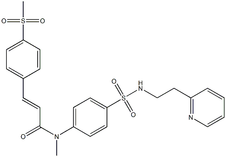 N-Methyl-4-methylsulfonyl-N-[4-[[2-(2-pyridinyl)ethyl]sulfamoyl]phenyl]-trans-cinnamamide Struktur