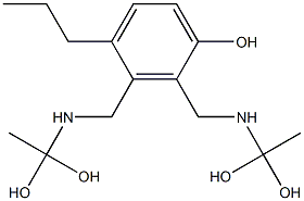 2,3-Bis[[(1,1-dihydroxyethyl)amino]methyl]-4-propylphenol Struktur