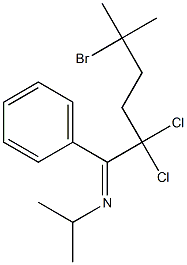 N-Isopropyl-2,2-dichloro-1-phenyl-5-bromo-5-methylhexan-1-imine Struktur